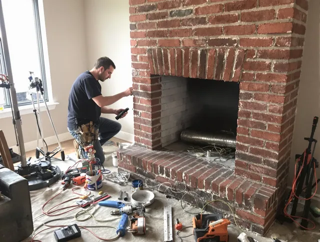 San Jacinto Chimney Sweep specialist finalizing chimney liner service in San Jacinto, CA