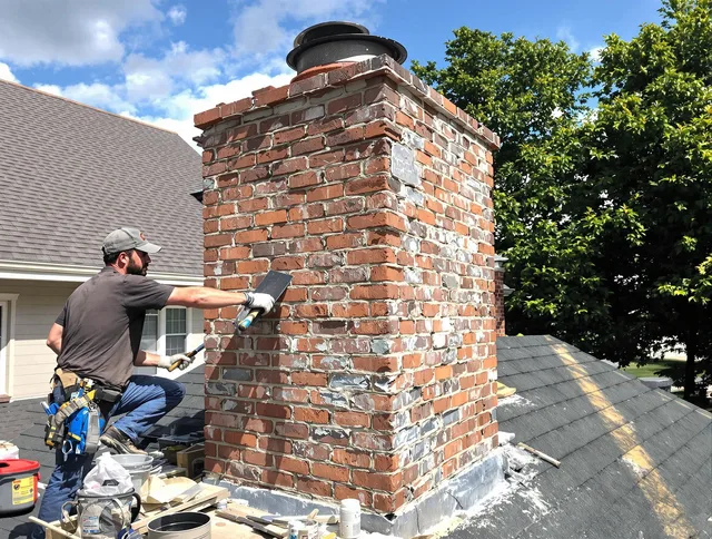 Completed chimney rebuild by San Jacinto Chimney Sweep in San Jacinto, CA