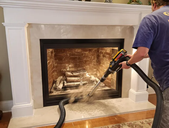 Fireplace cleaning performed by San Jacinto Chimney Sweep in San Jacinto, CA
